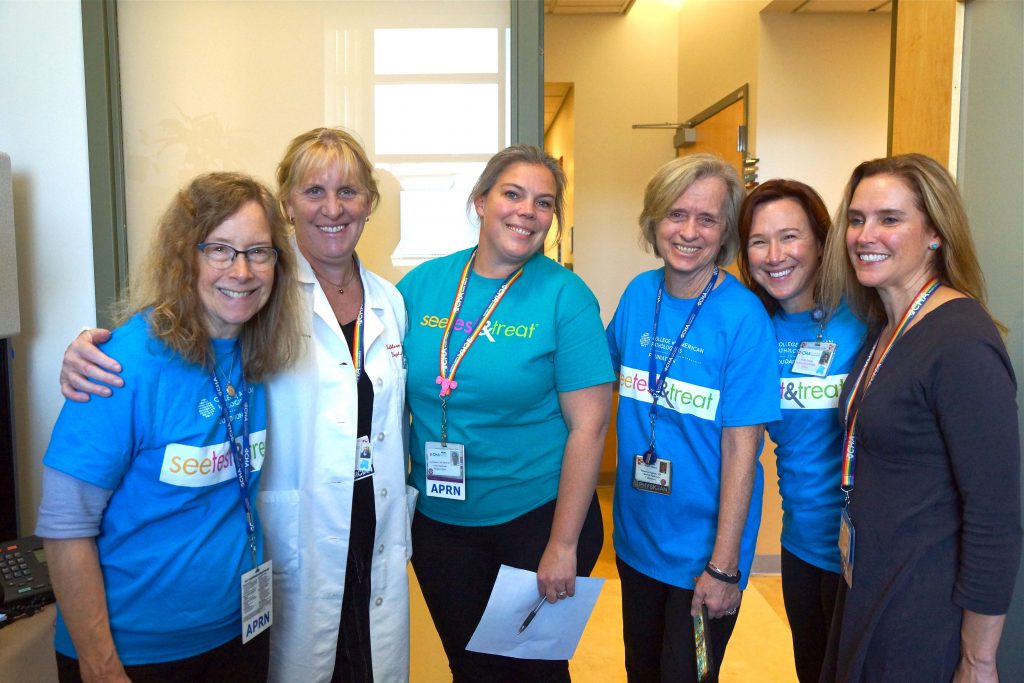 See, Test &amp; Treat volunteers, including lead pathologist Dr. Rebecca Osgood (third from right).